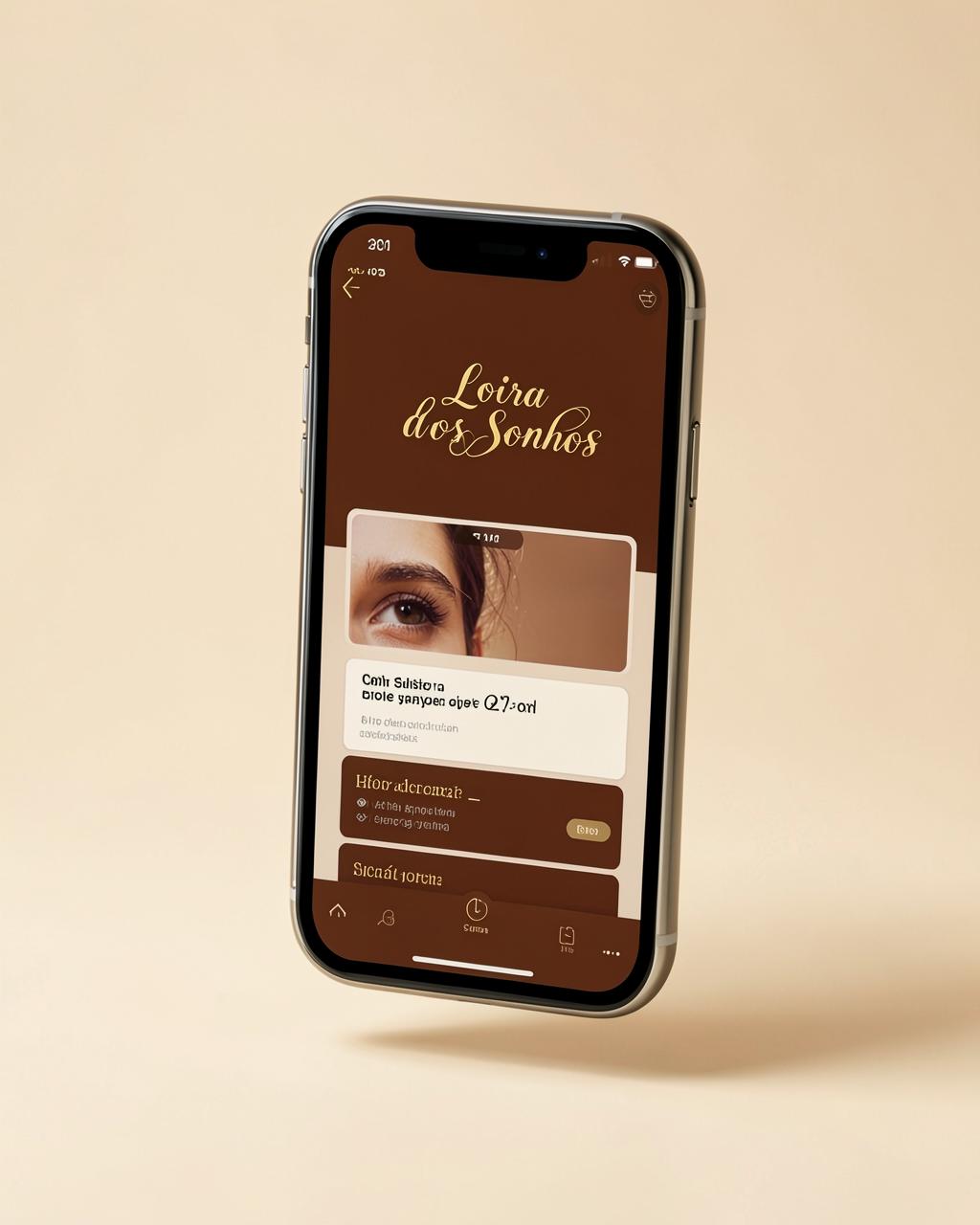 Celular exibindo o app de diagnóstico capilar Loira dos Sonhos